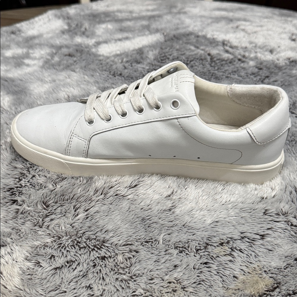 Sam Edelman Eyhyl Lace‎ Up Low Top White Leather Sneakers Women's 9.5 Timeless - Picture 4 of 8